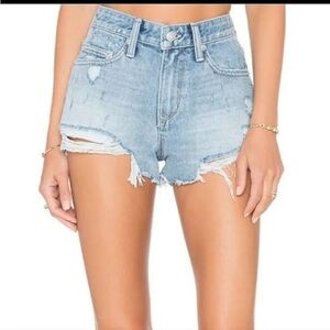 Lovers & Friends Destroyed Denim Shorts Sz 25